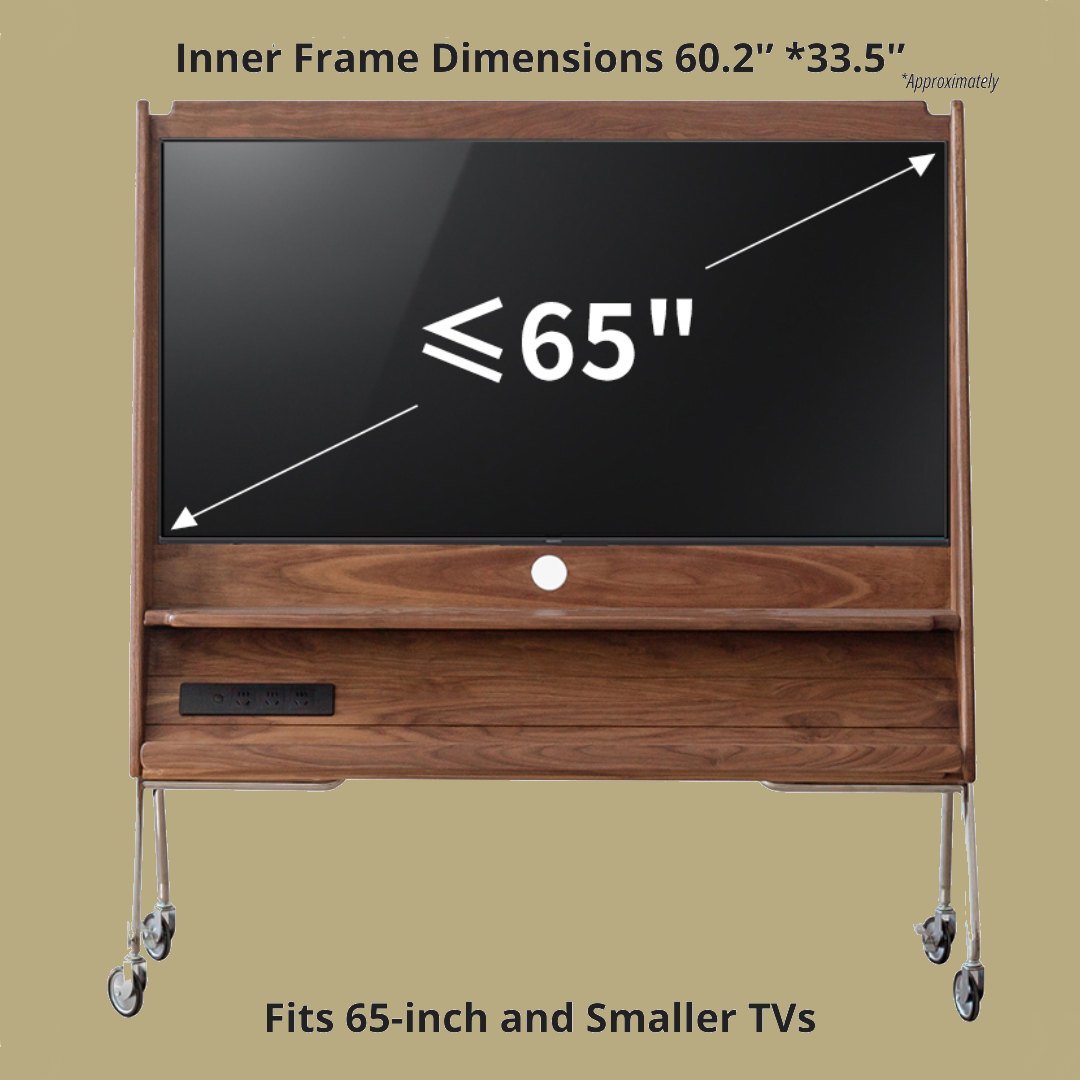 Real Wood Multi-functional Rolling TV Stand