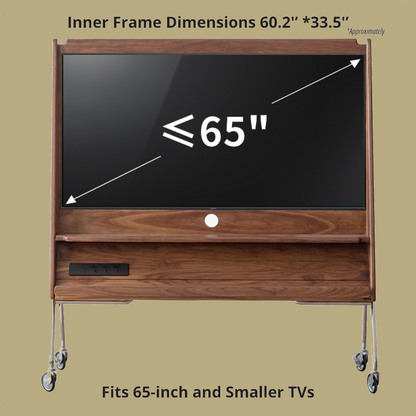 Real Wood Multi-functional Rolling TV Stand